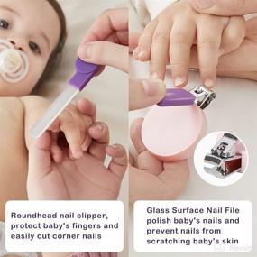 img 1 attached to 👶 SEEDNUR Baby Nail Care Kit 6-in-1 with Clippers Set for Newborns, Silicone Nose Tweezer &amp; Ear Pick (Pink)—Enhanced SEO