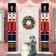 2pcs wisremt nutcracker christmas decorations - life size soldier model porch signs for indoor & outdoor wall front door apartment party logo