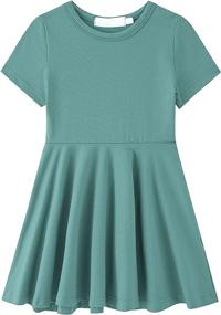 img 4 attached to 👗 Lovely LYXIOF Sleeve Twirly Skater Dresses: Perfect Casual Clothing for Girls