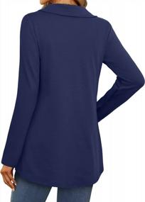 img 2 attached to Long Sleeve Button Collar Tunic Sweaters For Women: Casual Sweatshirts With Pockets By Timeson