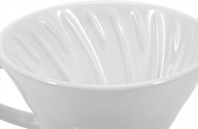 img 1 attached to V60 Керамический фильтр для капельницы для кофе на 1-3 чашки с 80 бумажными фильтрами - ропонанский белый фарфоровый конус для дома, кафе и ресторанов