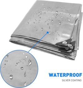 img 2 attached to 🏕️ Hercules Waterproof Tarpaulin Tent Shelter Cover | Plastic Tarp for Protection | EasyGoProducts, 6x8 Silver