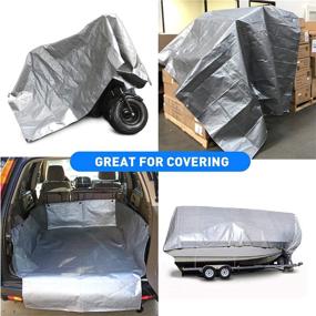 img 1 attached to 🏕️ Hercules Waterproof Tarpaulin Tent Shelter Cover | Plastic Tarp for Protection | EasyGoProducts, 6x8 Silver