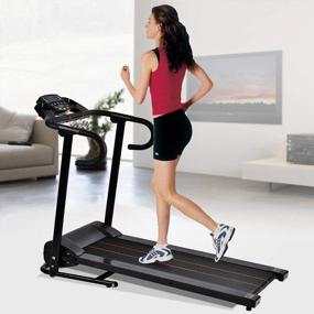 img 3 attached to Black Folding Electric Treadmill Machine For Home Fitness By MURTISOL - Running, Walking And Cardio Exercise Equipment