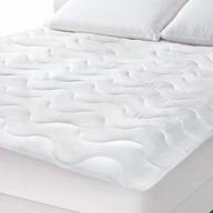 feelathome fitted mattress pad topper (cal king) - quilted fitted bed mattress topper cover - super soft, comfortable luxurious pillowtop with deep pockets logo