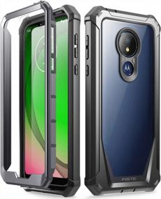 img 4 attached to Protective Moto G7 Power, Supra, And Optimo Maxx Case With Full-Body Rugged Clear Hybrid Bumper And Built-In-Screen Protector