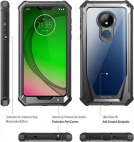 img 2 attached to Protective Moto G7 Power, Supra, And Optimo Maxx Case With Full-Body Rugged Clear Hybrid Bumper And Built-In-Screen Protector