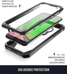 img 1 attached to Protective Moto G7 Power, Supra, And Optimo Maxx Case With Full-Body Rugged Clear Hybrid Bumper And Built-In-Screen Protector