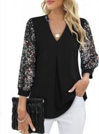 women's business casual tops: messic v neck 3/4 sleeve tunic blouses for work. logo