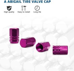 img 3 attached to 8PCS Aluminum Tire Stem Valve Caps Universal Wheel Valve Stem Covers For Cars Trucks Motorcycles SUVs And Bikes Dustproof Tire Cap Hexagon Shape (Purple)