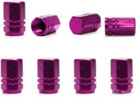 8pcs aluminum tire stem valve caps universal wheel valve stem covers for cars trucks motorcycles suvs and bikes dustproof tire cap hexagon shape (purple) logo