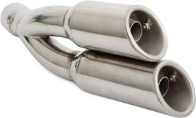 img 1 attached to 🔈 NICECNC Slip On Dual Exhaust Muffler Vent Pipe (38mm-51mm) for Motorcycle Dirt Bike, Street Bike, Scooter, ATV, Quad