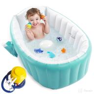 👶 portable green inflatable baby bathtub with air pump – ideal for newborns and travel логотип