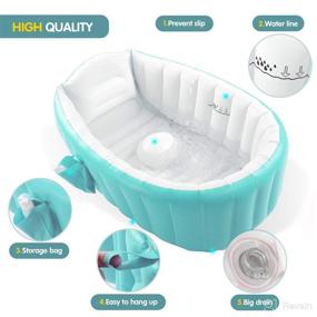 img 3 attached to 👶 Portable Green Inflatable Baby Bathtub with Air Pump – Ideal for Newborns and Travel