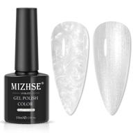 mizhse pearl mermaid gel nail polish with shimmering shell threads | soak off uv nail gel for salon & home diy - 10ml logo