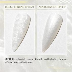 img 3 attached to MIZHSE Pearl Mermaid Gel Nail Polish with Shimmering Shell Threads | Soak Off UV Nail Gel for Salon & Home DIY - 10ml