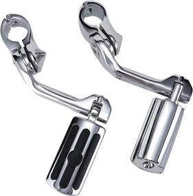 img 2 attached to 🏍️ 1.25" Long Angled Highway Pegs - Adjustable Motorcycle Footpegs for Harley Touring Models: Road Glide, Electra Glide, Road King, Street Glide, Softail, Sportster - Fits 1 1/4" Engine Guard