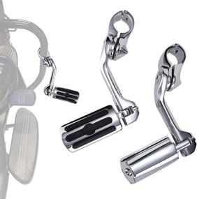 img 4 attached to 🏍️ 1.25" Long Angled Highway Pegs - Adjustable Motorcycle Footpegs for Harley Touring Models: Road Glide, Electra Glide, Road King, Street Glide, Softail, Sportster - Fits 1 1/4" Engine Guard