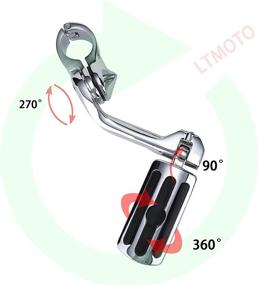 img 1 attached to 🏍️ 1.25" Long Angled Highway Pegs - Adjustable Motorcycle Footpegs for Harley Touring Models: Road Glide, Electra Glide, Road King, Street Glide, Softail, Sportster - Fits 1 1/4" Engine Guard