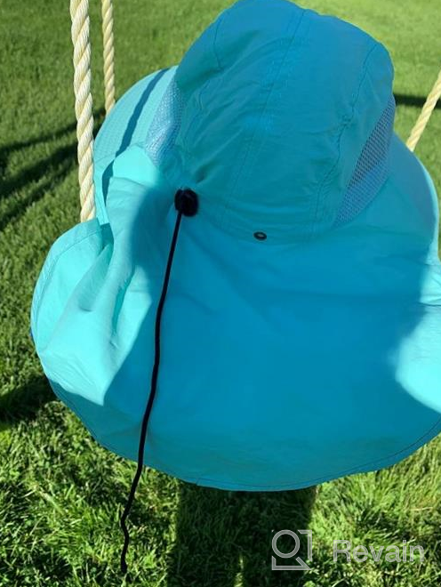 img 1 attached to Stay Cool and Protected with our Unisex Adjustable Kids Sun Hat - Wide Brim UPF50+ Sun Protection with Neck Flap for 4-12y review by Joe Olson