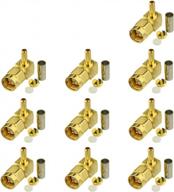 eightwood 10pcs sma male crimp right angle rf connector for rg316 rg174 lmr100 coax cable logo