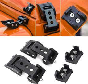 img 4 attached to 🔒 COWONE Anti-Thief Security Hood Latches: Black Stainless Steel Lock Catch Set for Jeep Wrangler JK JKU 2007-2018