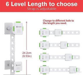 img 2 attached to 🔒 Secure Your Home with Adjustable Strap Cabinet Locks - No Drill Needed! Baby Proofing for Refrigerators, Toilets, Doors - 2/8 Count, Green/Grey