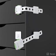 🔒 secure your home with adjustable strap cabinet locks - no drill needed! baby proofing for refrigerators, toilets, doors - 2/8 count, green/grey logo
