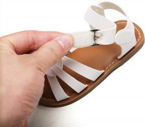 img 1 attached to Stylish And Comfy Summer Sandals For Toddler/Little Girls - Flaryzone'S Open Toe Hook&Loop Closure Flats