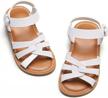 stylish and comfy summer sandals for toddler/little girls - flaryzone's open toe hook&loop closure flats logo