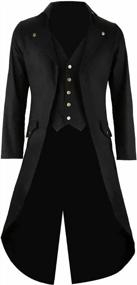 img 4 attached to Steal The Show With Men'S Black Vintage Tailcoat Jacket: Perfect For Cosplay And Fancy Occasions