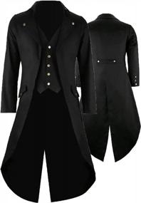 img 2 attached to Steal The Show With Men'S Black Vintage Tailcoat Jacket: Perfect For Cosplay And Fancy Occasions