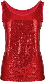 img 1 attached to Sparkle And Shine: Must-Have SATINIOR Women'S Sleeveless Sequin Tank Tops