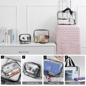 img 3 attached to Crystal Clear Cosmetic Bag Set With Zipper, Handle Straps, And Waterproof Features For Stylish And Convenient Packing And Organizing While Traveling By ROYBENS