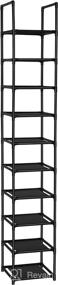 img 4 attached to 👠 FIDUCIAL HOME 10-Tier Shoe Rack - Vertical Space Saving Shoe Shelf Storage Organizer for Single Pairs, featuring Sturdy Construction