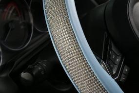 img 1 attached to Sparkling Car Steering Wheel Cover with White Crystal Rhinestones – KIWEN Bling Diamond, Universal Fit 15 Inch