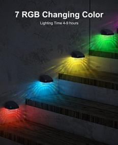 img 2 attached to 4 Pack OTHWAY Solar Fence Post Lights - Outdoor Waterproof Colorful Decorative Deck Lighting With Easy Installation & Dark Sensing Technology