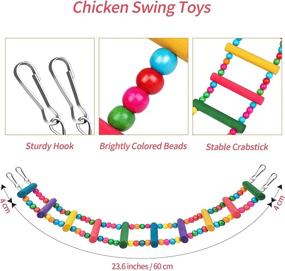 img 3 attached to 🐔 Entertaining Tiibot 8 Pack Chicken Toys Set: Xylophone, Swing, Mirror, Pecking Toys, Veggies Skewer, and Fruit Holder for Chicken, Hens, Parrot