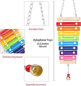 img 1 attached to 🐔 Entertaining Tiibot 8 Pack Chicken Toys Set: Xylophone, Swing, Mirror, Pecking Toys, Veggies Skewer, and Fruit Holder for Chicken, Hens, Parrot