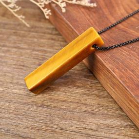 img 2 attached to Minimalistic Stone Bar Pendant Necklace For Women And Men By COAI