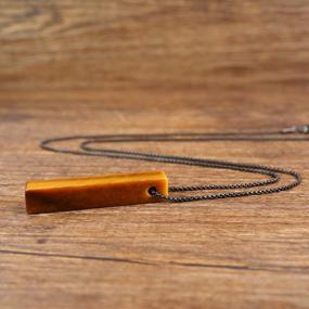 img 1 attached to Minimalistic Stone Bar Pendant Necklace For Women And Men By COAI