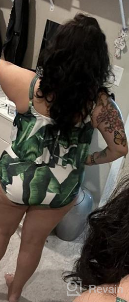 img 1 attached to ADOME High Waist Floral Swimsuit Set with Tummy Control for Women - Two Piece Plus Size Swimwear review by Antonio Edan