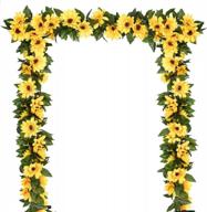 2-pack artificial sunflower garland vine with silk sunflowers and green leaves - ideal for wedding table décor логотип