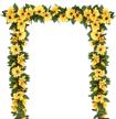 2-pack artificial sunflower garland vine with silk sunflowers and green leaves - ideal for wedding table décor logo