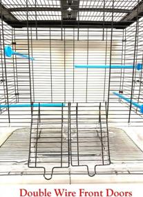 img 2 attached to 24" Acrylic Clear No Mess Bird Flight Cage For Pudgies Parakeets Aviary Cockatiels Canary Finch Sun Conure (Black, Cage Only)