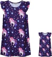 👸 jxstar girls doll matching nightgowns pajamas - princess sleepwear with flutter sleeve night dresses logo