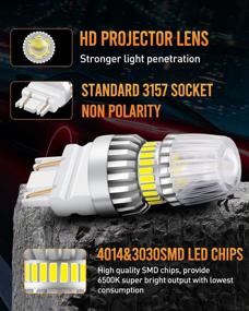 img 3 attached to LUYED 2 X 1570Lumens Super Bright 3157 4014 и 3030 31-EX Чипсеты 3056 3156 3057 3157 Светодиодные лампы, используемые для указателей поворота, стоп-сигналов, задних фонарей, ксенонового белого, 2022 Новый дизайн обновления