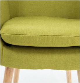 img 1 attached to Set Of 2 Green Upholstered Fabric Club Chairs With Free Pillows By Magshion