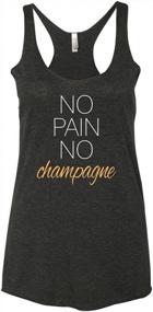 img 4 attached to Женская майка No Pain No Champagne - Винтажный черный - Идеально подходит для тренировок - Средний размер - От Panoware