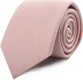 img 4 attached to Wedding Ties For Groom And Groomsmen: Blush Pink Cotton And Linen Neckties, Bow Ties, And Pocket Squares For Adults And Kids